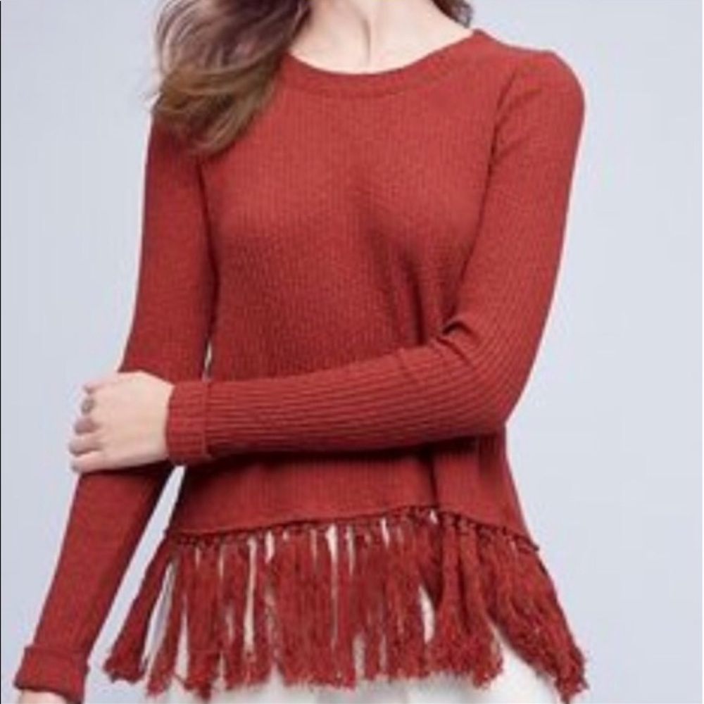 Anthropologie Crimson Sweater: EUC